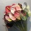 Dekorativa blommor 57 cm plast konstgjord anthurium falska växter simulering blommor arrangemang bröllop hem dekoration