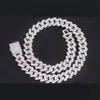 Baguette diamante 20mm 18k banhado a ouro prata colar de corrente cubana vvs moissanite baguette corrente de elo cubano