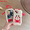 Phone Case Korean 3D cute long braid girl silicone phone case suitable for iPhone 15 Pro Max 14 Plus 13 12 cartoon plush protective cover 231104