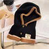 Eşarplar Moda Sıcak Örme Balaclava Şapka Kadın Kış Yüzük Eşarp Kepçesi Lady Yün İplik Açık Snood Beanie yaka susturucu Newl231104