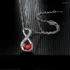 Pendentif Colliers Coeur Rouge Zircon 8 Mot Collier Cristal Eternité Mode Simple Dames Bijoux