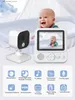 Babyfoons 2,8 inch scherm 720P Babyfoon Temperatuur Slaapliedje Voeden Herinneren Huildetectie Babysitter Nanny Cam Intercom Babycamera Q231107