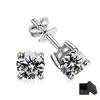 Stud Smyoue 0,1-3ct Test doorgegeven studs oorbellen voor mannen vrouwen S925 zilveren platina vergulde bruid bruiloft diamanten studs gra 230403