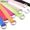 Belts Best YBT Women Belt Weaving Canvas Nylon Alloy Double Ring Buckle Belt Ribbon Fashion Long Women High Quality Multi-color Belt Z0404