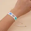 Bracciale con perline di riso, cuore d'amore, petali, mosaico, moda personalizzata, semplicità, intrecciato a mano, regolabile, perline bohémien