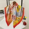 Sarongs Novo lenço de seda criativo feminino rebote de fêmea pippa lenço decorativo lenço solar lenço de seda lenço quadrado fino p230403