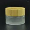 Bottiglie di stoccaggio 50pz 100g Vasi cosmetici in bambù Bottiglia di vetro smerigliato con coperchio Imballaggio in legno