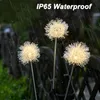 Nyhetsbelysning 4st LED Solar Garden Lights Waterproof Dandelion Decoration Lamp för Yard Balkony Patio Flowerbädd P230403