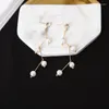 Stud Earrings 2023 Fashion Imitation Pearl Crystal Simple Fairy Branches Bent Design Earring Wedding Party Jewelry Wholesale