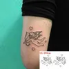 5 PC Tijdelijke tatoeages Nieuwe waterdichte tijdelijke Tattoo Sticker Body Make -up Flame Finger Tattoos Smiley Black Square Rose Flower Art Flash Fake Z0403