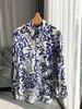 Bluzki damskie Silk Women Blue Jungle Animal Print Bluzka damskie miękkie koszula i topy 2023 wczesna wiosna