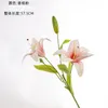 Dekorativa blommor 3st Simulering Lily Branch Artificial for Home Table Wedding Decor Fleurs Artificielles White Ins Style Decoration