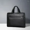 Aktentaschen Luxus Design Herren Aktentasche Echtes Leder Hochwertige Büro Business Handtaschen Tote Schulter Umhängetasche Computertasche