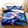 Bedding Sets Personelity Game Yelan Genshin Impact Set Cartoon Anime Three-piece Adult Kid Bedroom Duvetcover 3D Kawaii