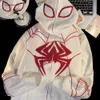 Anime homem aranha casaco legal estilo menina americana minoria design sentimento com capuz bordado cardigan moletom feminino 12321