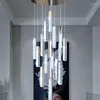 Kroonluchters Noordse LED Crystal kroonluchter woonkamer slaapkamer restaurant trappenhuis el chrome goudhangende lampen voor plafond