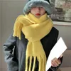 Шарфы Мягкий вязаный шарф Термальный уютный зимний утолщенный ветрозащитный стильный шейный платок для женщин