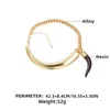Комплект ожерелья и серег 2023 ZAA, колье, асимметричные металлические цепочки, подвеска из коровьего рога для женщин, ювелирные изделия в стиле панк, хип-хоп на шею