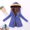 Damen Trenchcoats 16 Farben Frauen Parka Mode Herbst Winter Warme Jacken Pelzkragen Lange Parkas Hoodies Bürodame Baumwolle 2023