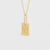 Designer Chains for Men Women Twelve Constellations Rune Gold Color Square Friend First Letter Initials Necklace Gift J1nw# 52m2