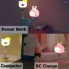 Luces nocturnas USB luz linda mascota dibujos animados Plug-in LED Control remoto dormitorio decoración cabecera niños regalo