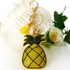 Keychains 2023 Fashion Key Chain Accessories Tassel Ring PU Leather Pineapple Fruit Pendant Car Keychain Holder Jewelry Bag Charms