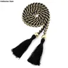 Belts Ladies Fringed Thin Waist Chain Skirt Decor Waist Strap Rope Knotted Mixed Color Braided Female Waist Belt Z0404