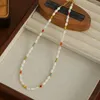 Choker Minar Colorful Natural Shell Crystal Strand Beaded Halsband för kvinnor Partihandel 14K Real Gold Plated Copper