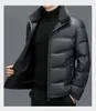 Chaqueta acolchada de invierno para hombre, abrigos con Cuello de piel, chaquetas de cuero genuino, Tops gruesos y cálidos, cazadoras negras