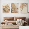 Картины бежевый мраморной плакат Canvas Painting Nordic Modern Fashion Abstract Gold Luxury Decor Wall Art Print для гостиной P Dhkry