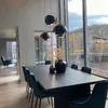 Lâmpadas pendentes minimalista sala de jantar lâmpada simples quarto bar cabeceira criativo luxo metal deformável candelabro rotativo