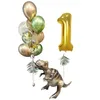 Andere evenementenfeestjes 12 stks Tyrannosaurus Rex Dinosaur Foly Ballonnen 123 40inch nummer Ballons Verjaardagdecoraties Kid volwassen Baby Shower Globos 230404