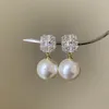 Boucles d'oreilles Vintage françaises légères, Design de Niche de luxe élégant gris Imitation perle pour femmes, mode bijoux doux cadeaux