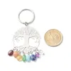 Porte-clés Arbre de vie en acier inoxydable Porte-clés Chakra Quartz Cristal AmethystPendant Porte-clés Sac Suspendu Ornements Jade Wicca Guérison