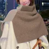 Scarves Ski For Women Men S Scarf Yarn Women's Solid Color Slit High Collar Shawl Knitted Warm Small Silk Hair