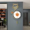 Orologi da parete Meccanismo delle lancette dell'orologio silenzioso in metallo Grande arte digitale per la decorazione della camera da letto Deco Cucina Design