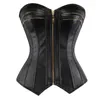 Bustiers & Corsets Women's Gothic Steampunk Faux Leather Zipper Overbust Corset Top Waist Trainer Espartilho Corpete Coreselet Plus Size