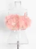 Nuovo VGH Moda Estate Rosa Canotte Per Le Donne Senza Spalline Senza Maniche Patchwork Floreale Solido Gilet Abiti Femminili Nuovo Stile 2024