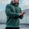 Männer Jacken Männer Oansatz Plüsch Hoodies Weiche Feste Brief Drucken Männlich Casual Basic Flanell Warme Komfort Vintage Kleidung Für Mann sweatshirts T231104