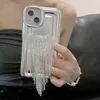 Telefon Kılıfı Moda 3D Bling Diamond Love Püskül Tutucu Yumuşak İPhone 13 12 12 14 Pro Max 11 Seksi Koruyucu Kapak 231104