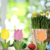 Decorative Flowers Spring Tulip Tiered Tray Decor Mothers Day Mother's Centerpieces Craft Ornaments For Home Farmhouse Ornament