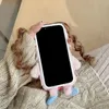 Telefonfodral Kawaii Pink 3D Curly Hair Girl iPhone 11 12 13 14 Pro Max Silicone Soft 15 Back Cover 231104