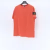 Stonees Island T Shirt chaopai حجارة القميص عبر الأكمام مع شعار طباعة فضفاضة جولة عنق القميص السفلي للرجال 807