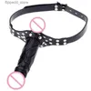 Outros itens de massagem Slave Restraint Pênis realista Double-Ended Dildo Gag Mouth Plug Bondage Head Strapon Open Mouth Gag Adulto Jogo Love Toys 18+ Q231104