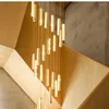 Candelabros de cristal LED nórdico para sala de estar, dormitorio, restaurante, escalera, lámparas colgantes de oro cromado para techo