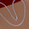 Цепочки 16-30 дюймов серебряного цвета, изысканное роскошное очаровательное ожерелье, модная цепочка 4 мм для женщин и мужчин, ювелирные изделия, штампованные 925