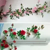 Dekorative Blumen Künstliche Blumengirlande Gefälschte hängende Rose Rattan Hochzeitsdekoration Klimaanlage Rohr blockierende Rebe