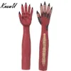 CATSUT -kostymer cosplayhandskar Demon Crossdress Red Devil Halloween Tools Party Silicone Ett par