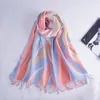 Foulards Double face couverture chaude Shwal femmes écharpe en cachemire Pashmina châles et enveloppes femme Foulard Hijab laine étoles tête