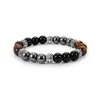 Vintage Black Magnet Natural Stone Crystal Beads Strand Bracelets Men Women Yoga Buddha Beaded Bracelet Jewelry